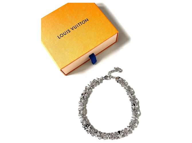 Louis Vuitton My flower necklace Silvery  ref.776492