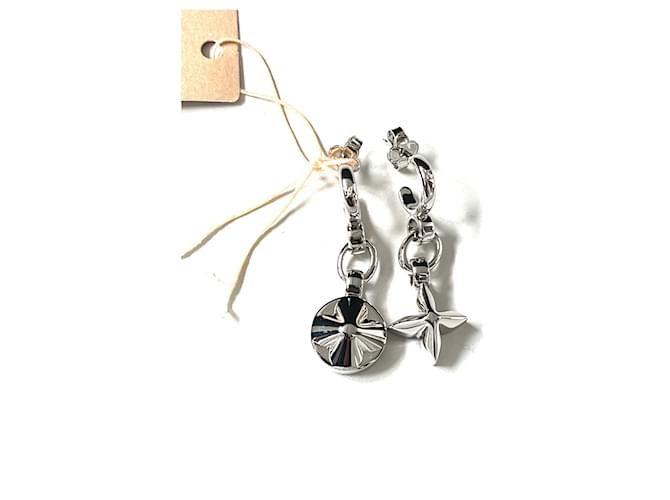 Louis Vuitton My flower chain earrings Silvery  ref.776512