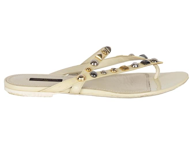 Louis Vuitton Studded Thong Sandals White  ref.776540