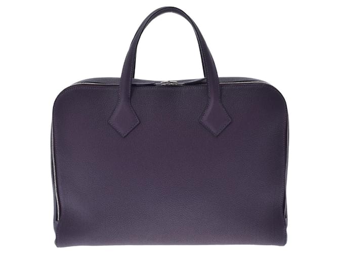 Hermès Victoria Púrpura Cuero  ref.776572