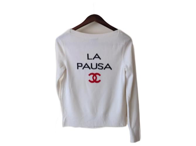 Chanel La pausa jumper Cream Cashmere  ref.776600