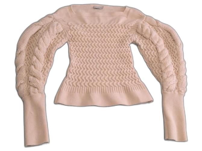 Lemaire cable knit jumper White Cream Wool  ref.776638