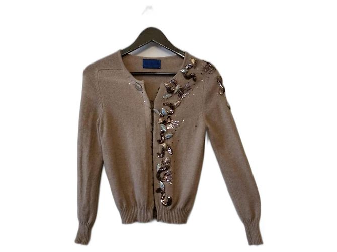 Balmain Weste aus Kaschmir Hellbraun 