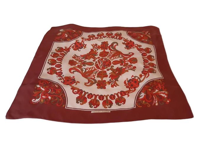 Square Hermès Ladybugs Dark red