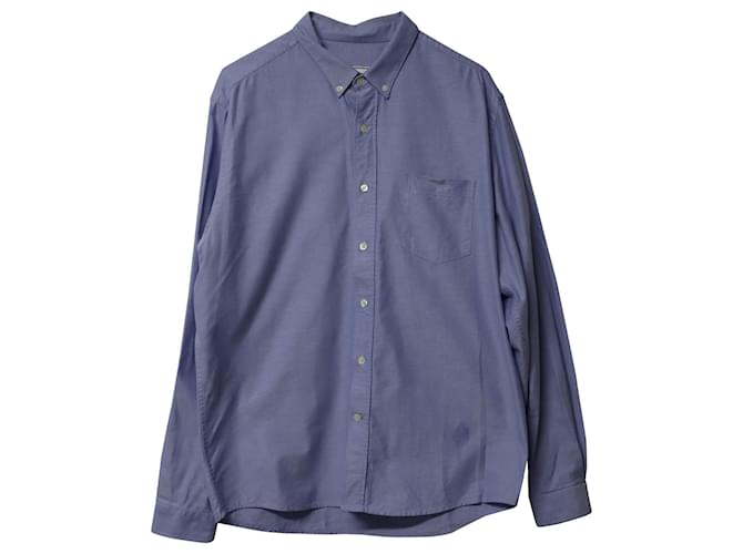 Camisa Oxford Ami Paris de Algodón Azul  ref.776785