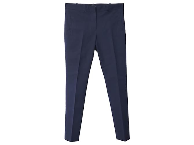 Pantaloni Sartoriali Joseph Slim Fit in Cotone Blu Navy  ref.776792