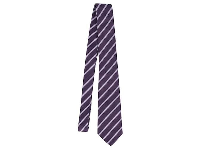 Cravate habillée Church's Stripe en soie imprimée violette  ref.776827