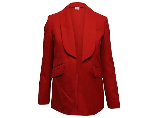 Zadig & Voltaire Shawl Collar Date Blazer in Poppy Red Gabardine Polyester  ref.776833