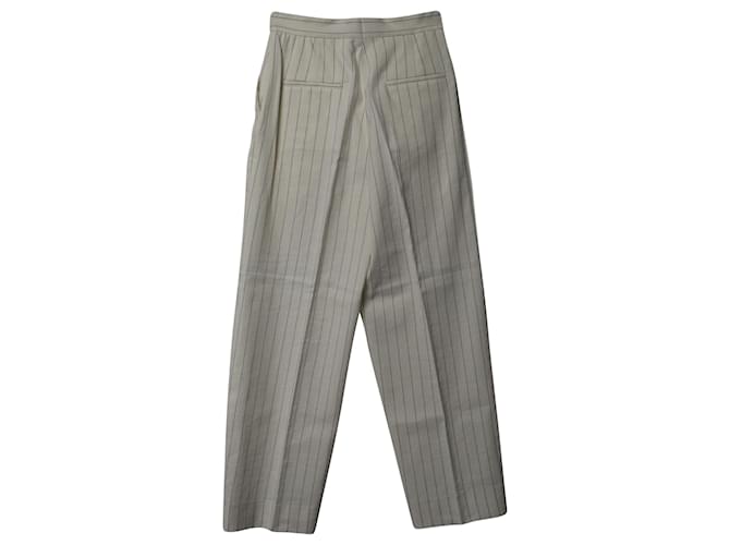 Pantalones de pernera ancha a rayas de algodón blanco Sandro Davis  ref.776857