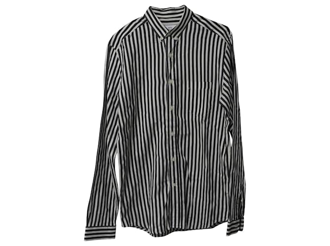 Autre Marque Ami Paris Striped Buttondown Shirt in Black Print Cotton  ref.776874