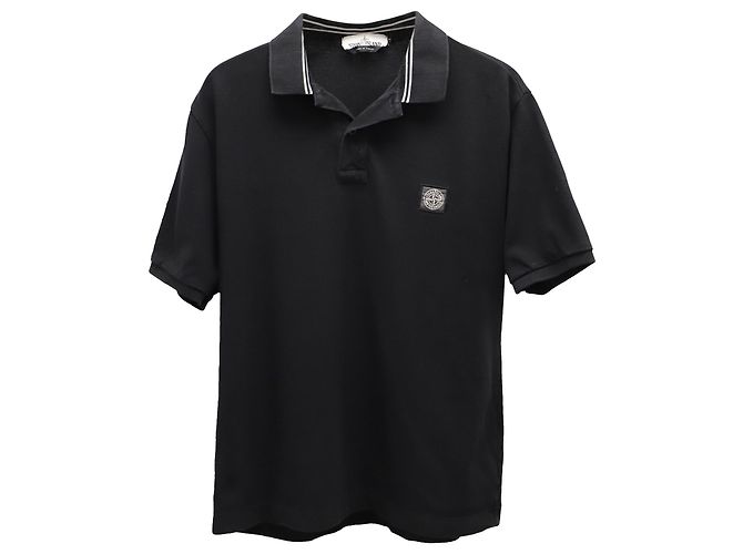 Polo Stone Island Regular Fit in cotone nero