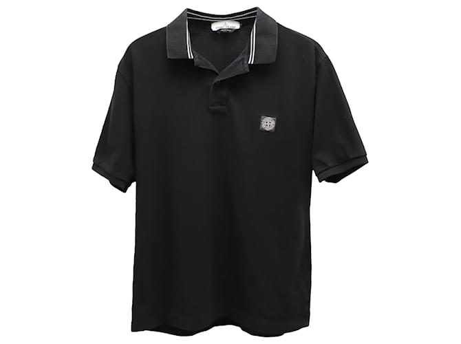 Stone Island Regular Fit Polo Shirt in Black Cotton  ref.776880