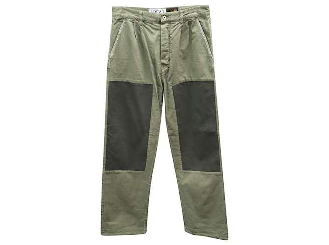  Loewe Paula’s Ibiza Color Block Straight Cut Pants in Green Cotton   ref.776907