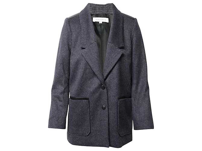 Sandro Paris Oversized Blazer in Grey Wool  ref.776918