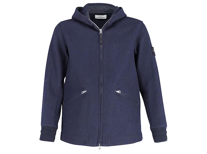 Stone Island Panno Speciale Jacket in Navy Blue Wool  ref.776935