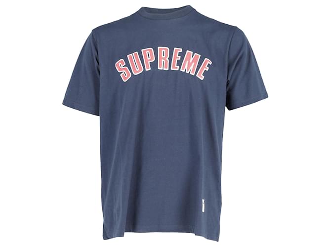 Supreme Printed Arc SS Top in Navy Blue and Red Cotton  ref.776942