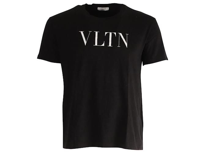 Valentino Garavani Camiseta Valentino VLTN de algodón negro  ref.776947