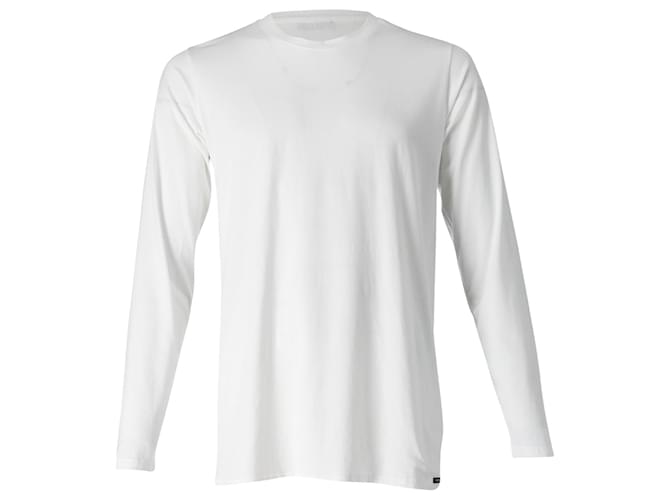 Tom Ford Long Sleeve Basic T-Shirt in White Cotton  ref.776957