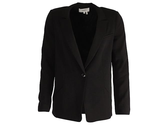 ba&sh Doni Crepe Single-Breasted Blazer in Black Polyester Polyamide  ref.776970
