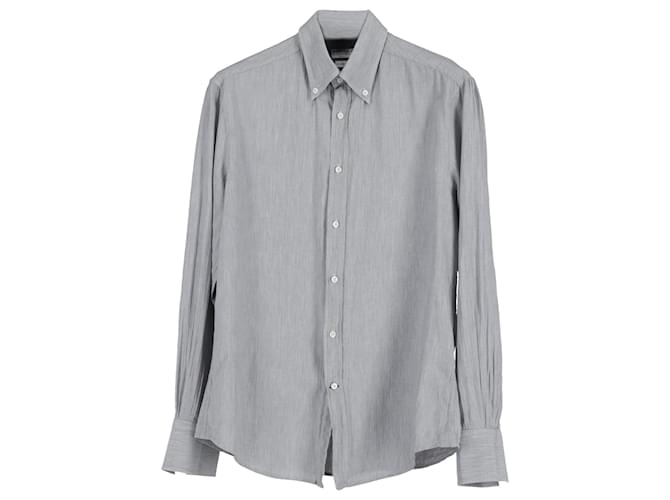 Camisa de botões Brunello Cucinelli em algodão cinza  ref.776981