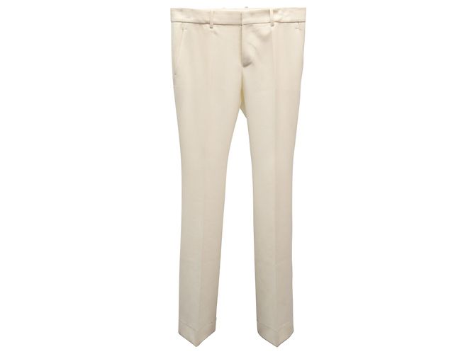 Calça sob medida Gucci em lã marfim Branco Cru