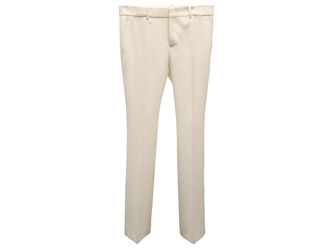 Pantalones de sastre Gucci en lana color marfil Blanco Crudo  ref.776995