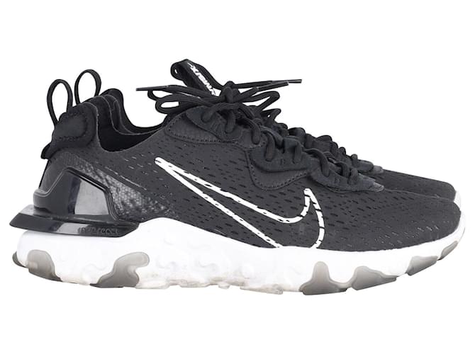 Nike React Vision Low-Top-Sneaker aus schwarzem und weißem Polyester Mehrfarben  ref.777007