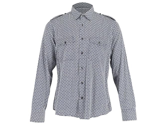 Gucci Horsebit Chain Printed Button Front Shirt in Multicolor Cotton   ref.777034