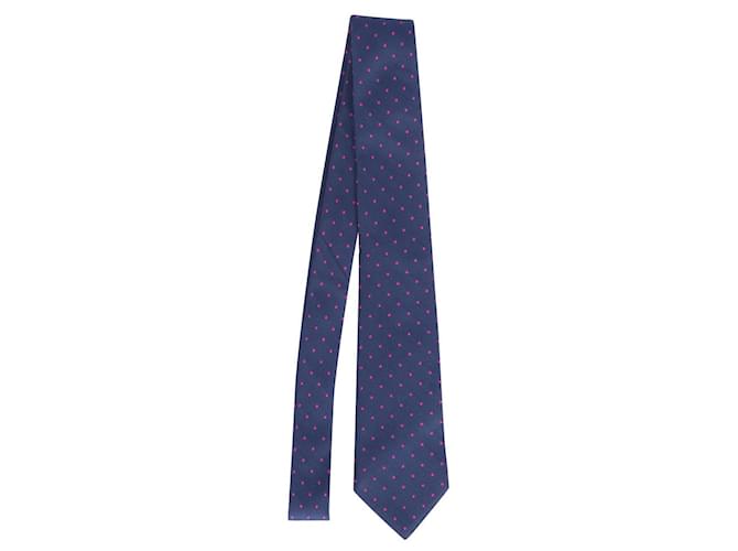 Corbata formal con lunares de Church's en seda con estampado azul  ref.777035