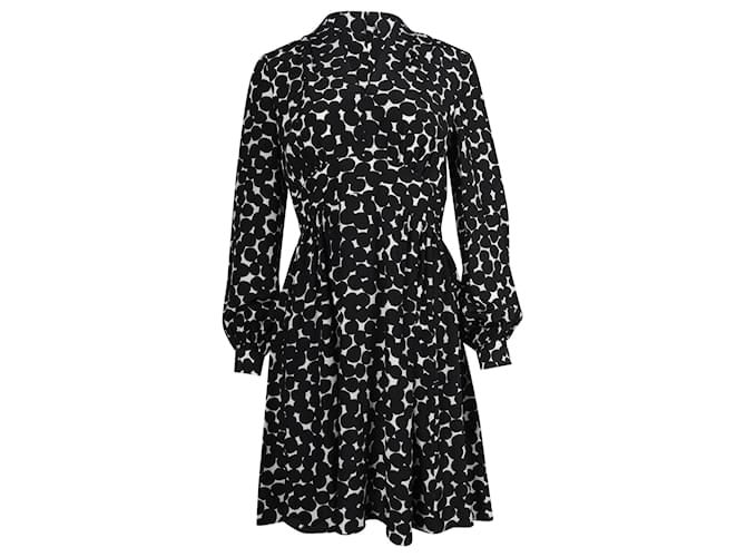 Vestido de bolinhas de manga comprida Kate Spade em seda preta Preto  ref.777041