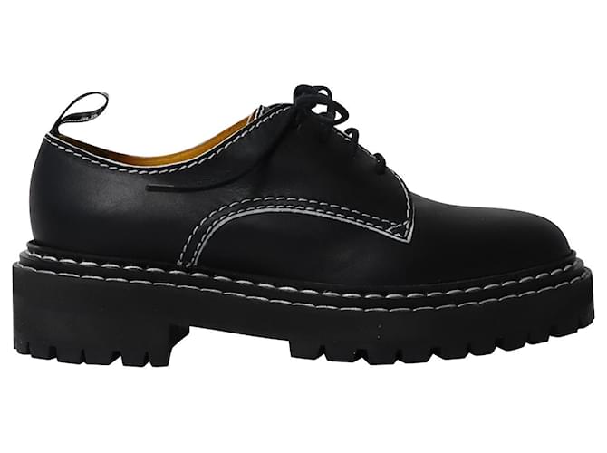 Proenza Schouler Marmy Topstitched Brogues in Black Leather ref