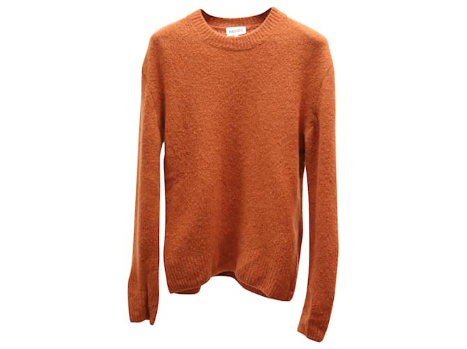 Kenzo Pullover Sweater in Orange Recycled Cashmere  Wool  ref.777058