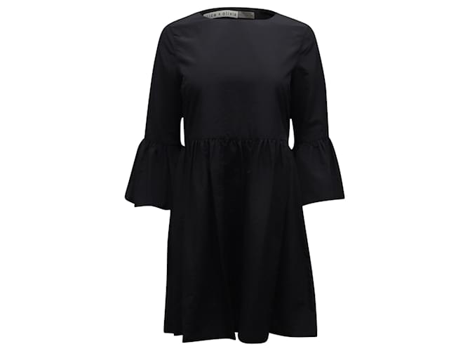 Alice + Olivia Alice & Olivia Augusta Ruffle Sleeve Mini Dress in Black  Polyester  ref.777062