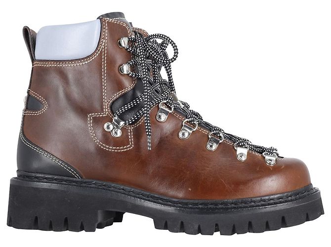Dsquared2 New Hiking Boots in Brown Leather