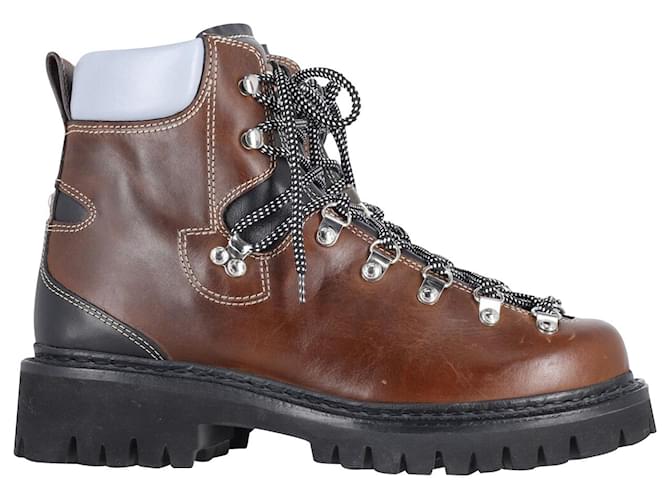 Dsquared2 New Hiking Boots in Brown Leather  ref.777089