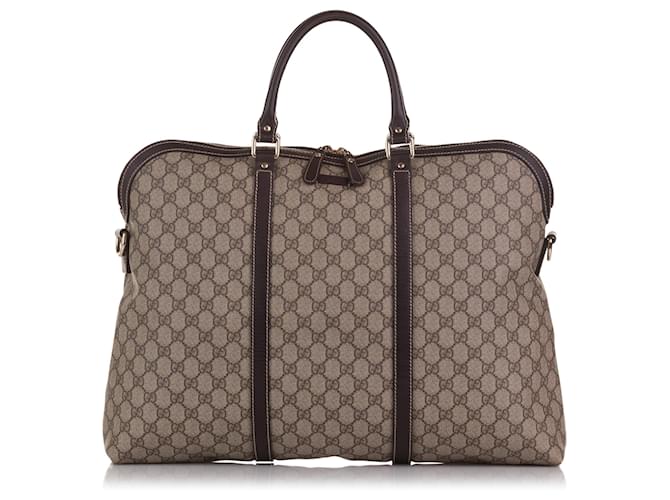 Gucci Brown GG Supreme Travel Bag Beige Cloth Cloth  ref.777133