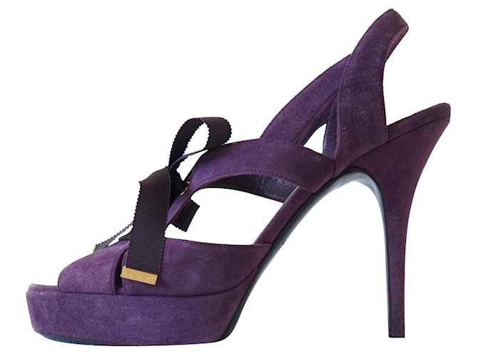 Louis Vuitton Des sandales Suede Violet  ref.777537