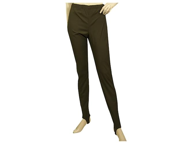 Dsquared2 Dsquared 2 Khaki Green Logo Stirrup Leggings trousers pants size 42 Dark green Polyamide  ref.777575