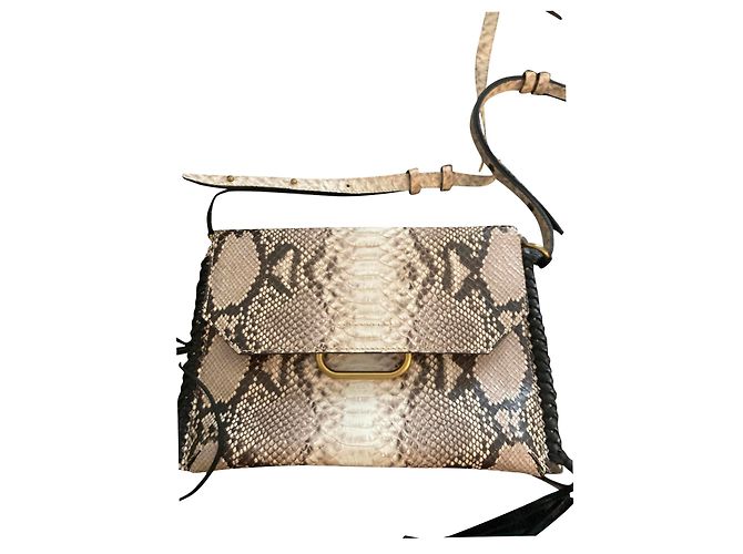 Sac à main Isabel Marant en cuir effet python ivoire Imprimé python Blanc cassé
