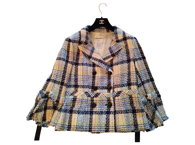 Chanel multicolored jacket with black ribbons Multiple colors Wool  ref.777994