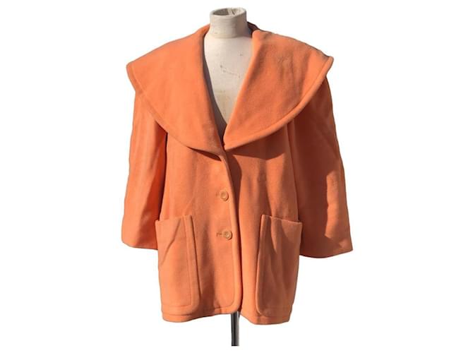 Peach Coat by Margaretha Ley, Escada Wool  ref.778004