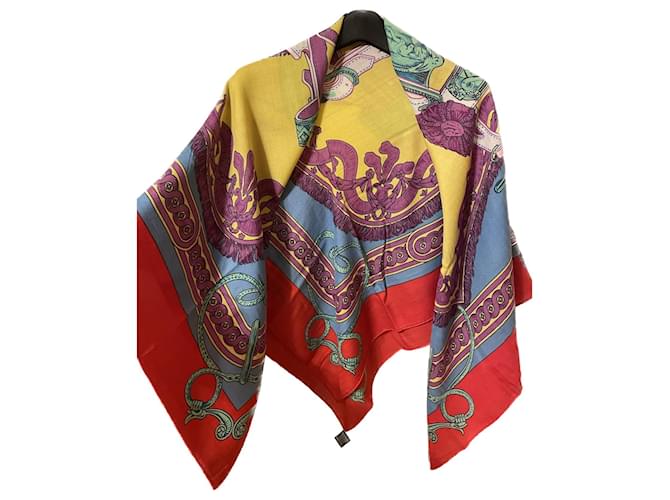 Hermès Bufandas de seda Multicolor Cachemira  ref.778020