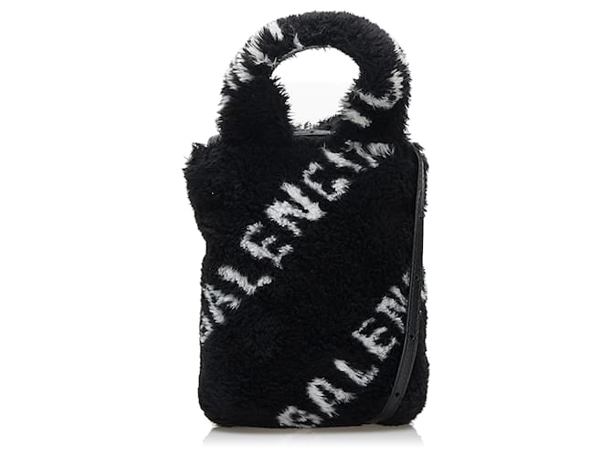Everyday Balenciaga Porte-téléphone de tous les jours avec logo noir Polyester Tissu  ref.778025