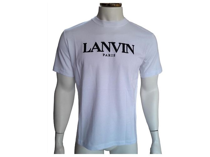 Camiseta Lanvin bordada de algodón blanca Blanco