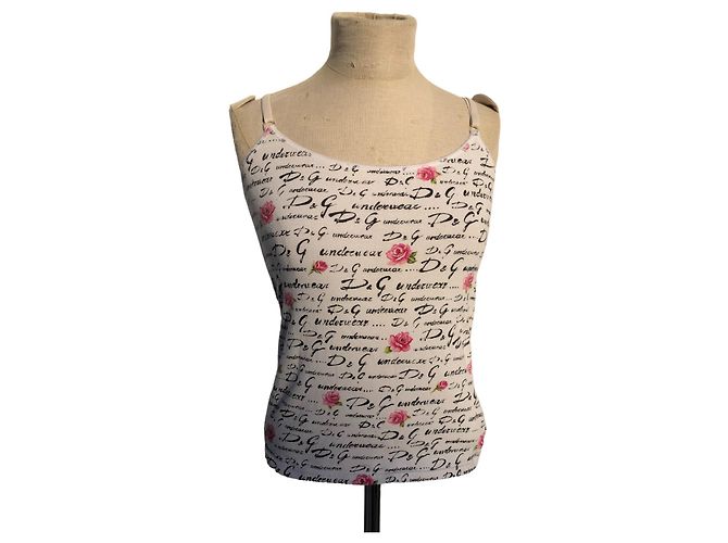 Top intimo regolabile Dolce & Gabbana Nero Rosa Bianco