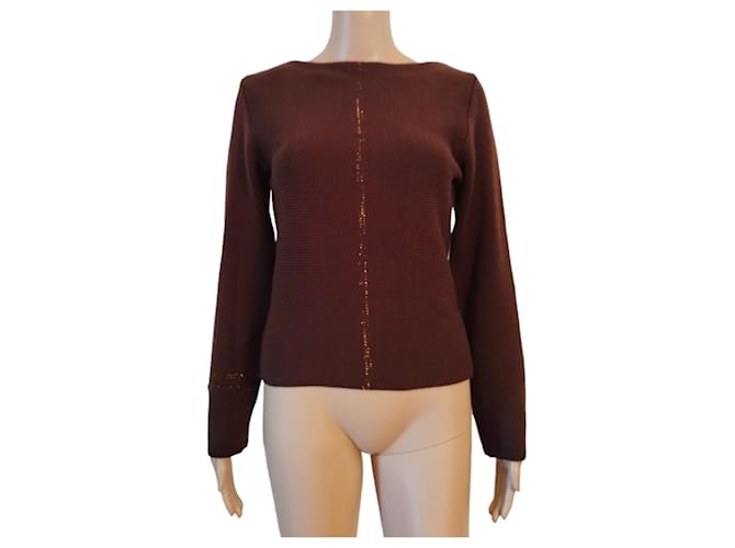 Chanel sweater in brown wool  ref.778255
