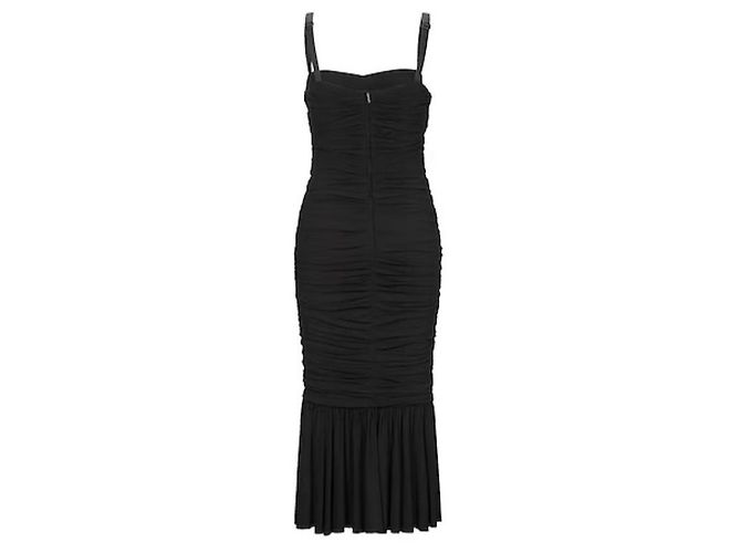 Dolce & Gabbana Kleid aus schwarzer Viskose Jersey drapiert