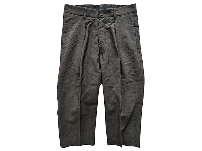 Rick Owens Grey sartorial Capri trousers Dark grey Mohair  ref.778281