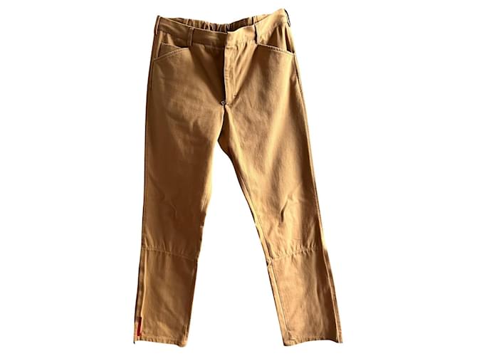 Prada Pantalone sportivo cammello vintage Castagno Cotone  ref.778284