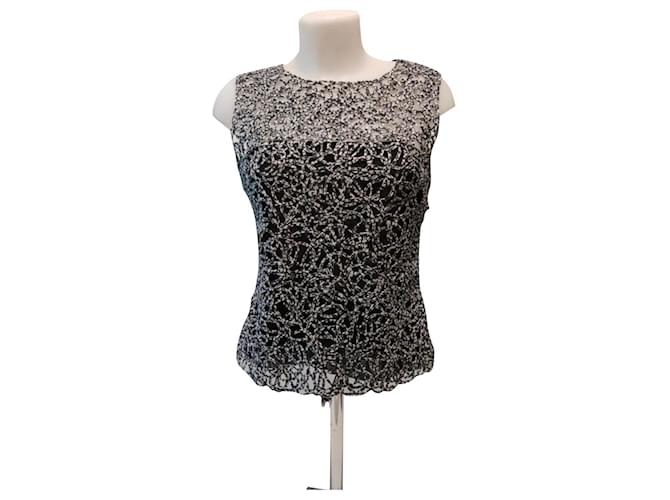 Chanel 09P Abstract Top West Black White Cotton  ref.778302